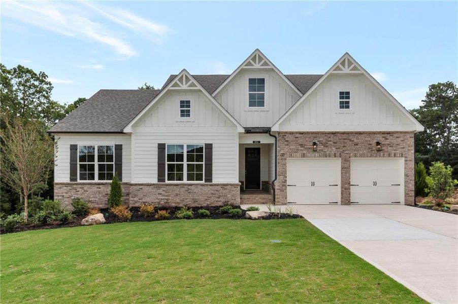 Front exterior of a new home in , Canton, GA, highlighting curb appeal (Image 2). Front exterior of a new home in , Canton, GA, highlighting curb appeal (Image 2).