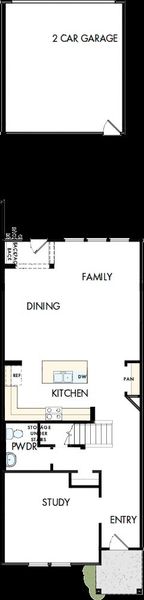 2D floor plan layout of this home in North Creek Village - Townhomes, Huntersville, NC (Image 5).