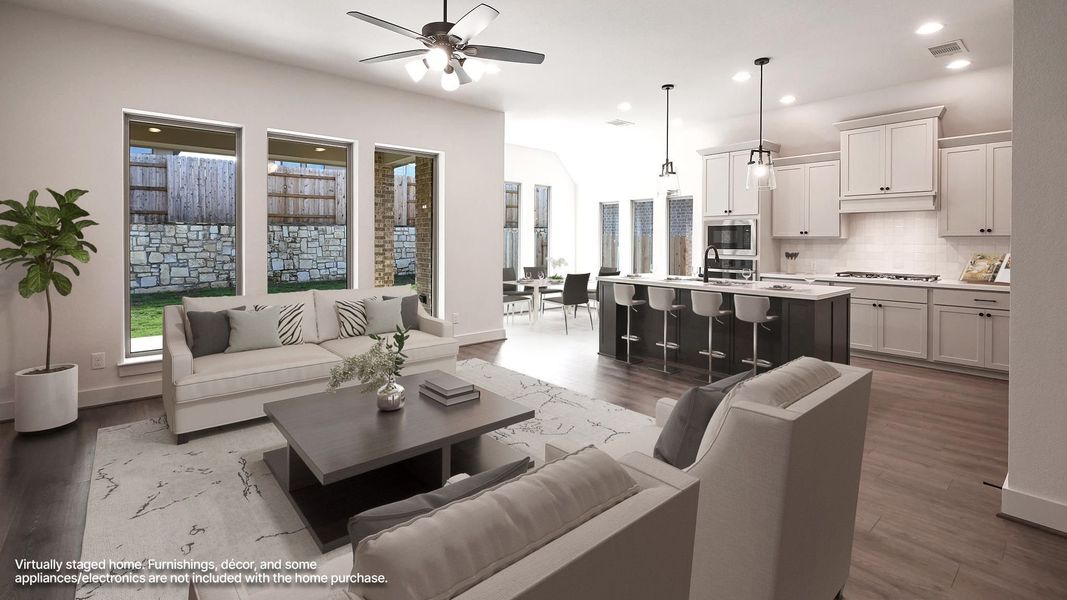 Furnished interior view inside a new home in Crosswinds, Kyle (Image 5).