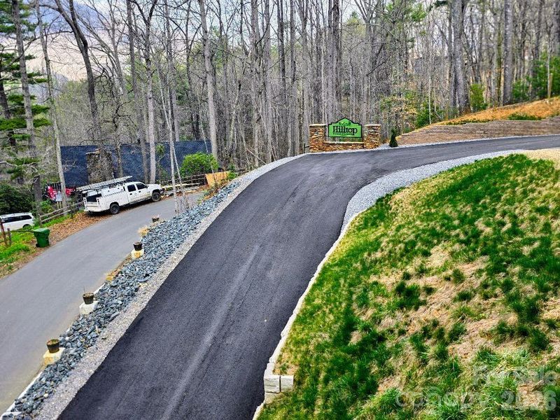 Looking from the deck to the development entrance