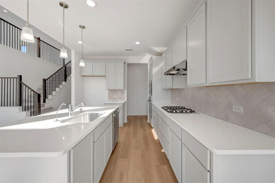 Furnished interior view inside a new home in Lily Creek at Sutton Fields, Aubrey (Image 14). Furnished interior view inside a new home in Lily Creek at Sutton Fields, Aubrey (Image 14).