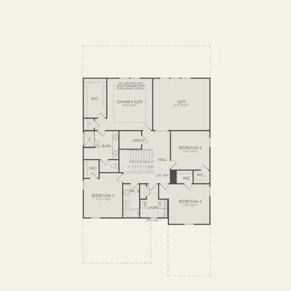 2D floor plan layout for the Serena by Pulte Homes in Waypointe, Port Orange, FL (Image 5).