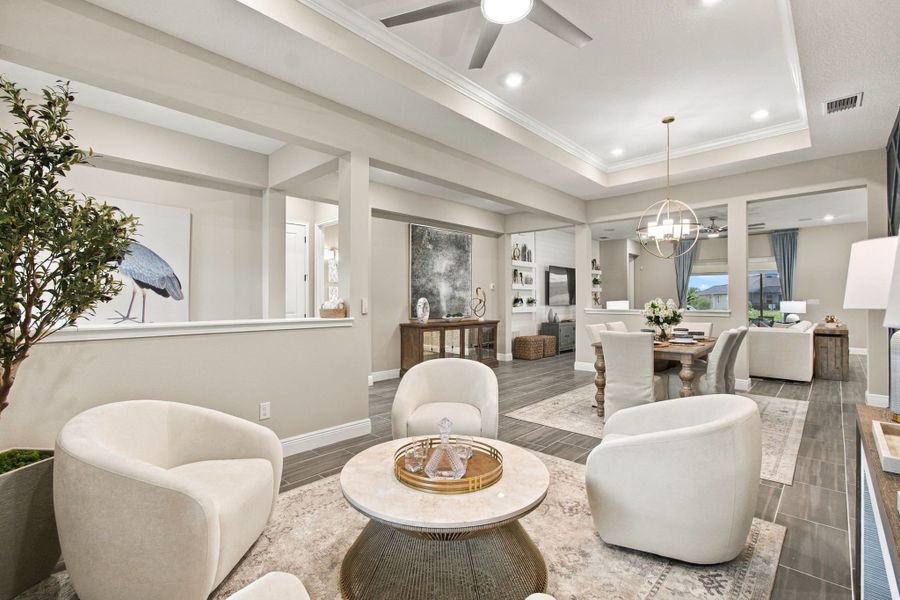 Representative furnished interior of a home built from the Joyce by William Ryan Homes in Pinecone Reserve, Brooksville (Image 14). Representative furnished interior of a home built from the Joyce by William Ryan Homes in Pinecone Reserve, Brooksville (Image 14).