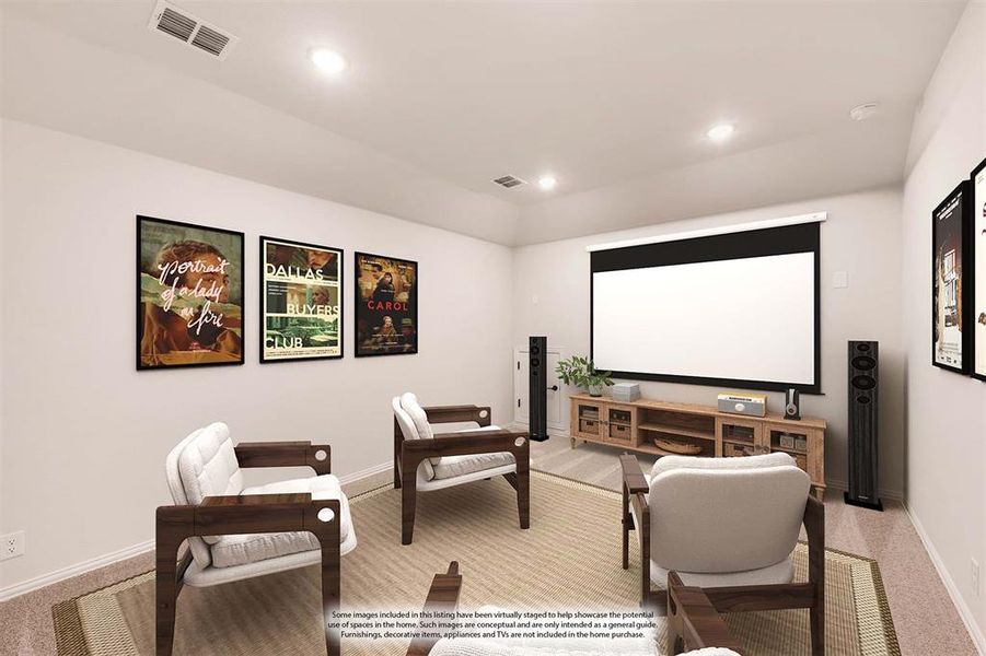 Furnished interior view inside a new home in Union Park Classic 55, Little Elm (Image 7).