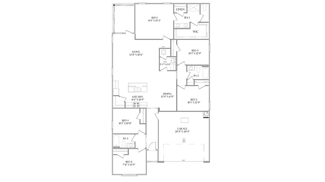 2D floor plan layout for the Creekside by D.R. Horton in Ashton Park Phase III, Freeport, FL (Image 2). 2D floor plan layout for the Creekside by D.R. Horton in Ashton Park Phase III, Freeport, FL (Image 2).