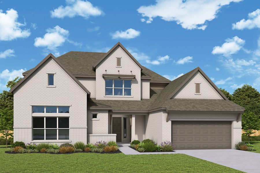 Representative exterior photo of a completed home built from the The Hibiscus by David Weekley Homes in ARTAVIA - Parkview Collection, Conroe, TX (Image 2). Representative exterior photo of a completed home built from the The Hibiscus by David Weekley Homes in ARTAVIA - Parkview Collection, Conroe, TX (Image 2).