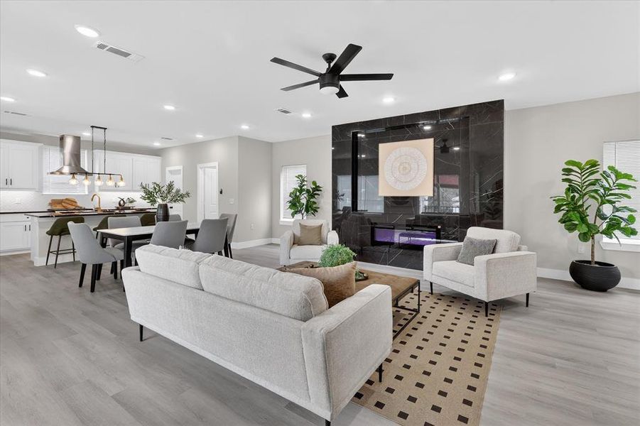 Furnished interior view inside a new home in , Dallas (Image 7).