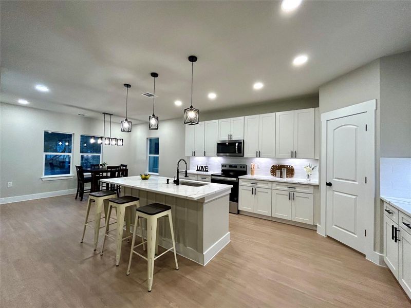 Extra seating at the island.