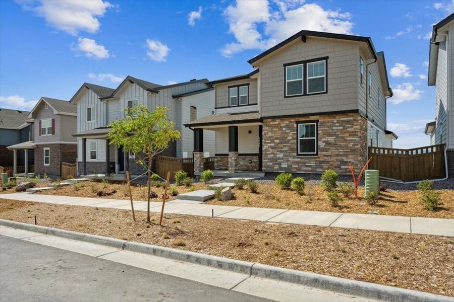 A house with a driveway.