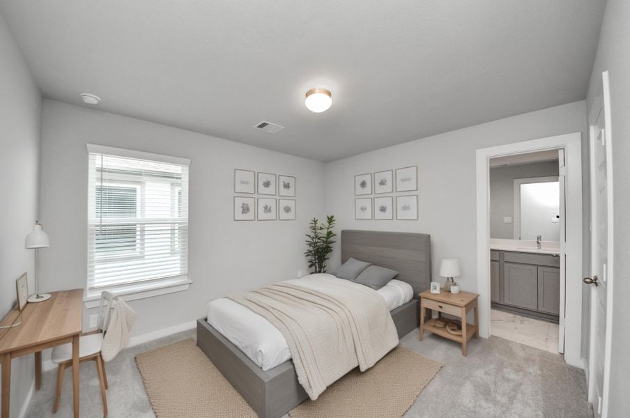 Virtually Staged - Secondary Bedroom. Sample photo of completed home with similar floor plan. Actual colors and selections may vary.