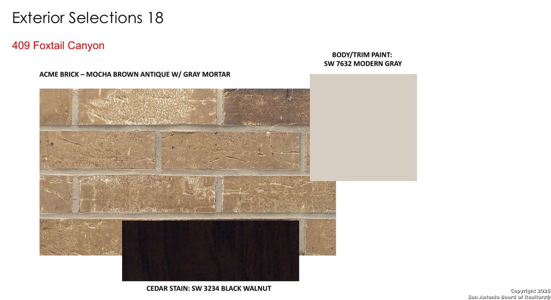 Sample of building materials used in homes in Foxbrook, Cibolo (Image 32).