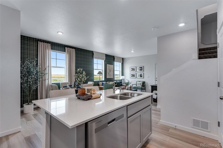 Furnished interior view inside a new home in Revere at Johnstown, Johnstown (Image 4). Furnished interior view inside a new home in Revere at Johnstown, Johnstown (Image 4).