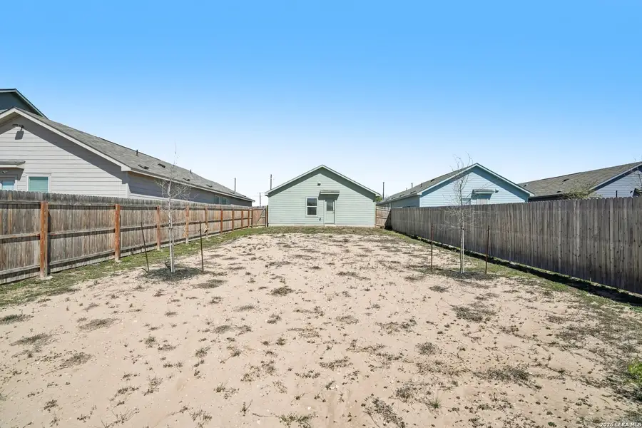 Exterior details and patio area of a home in Valle Sol, Von Ormy (Image 3).