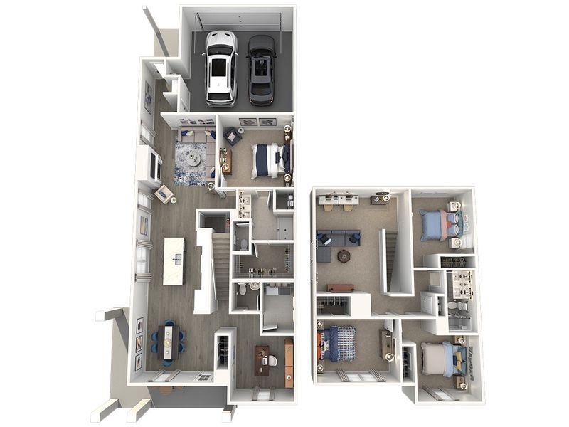 2D floor plan layout for the Westbrook by Meritage Homes in Poplar Farms, Franklin, TN (Image 4).
