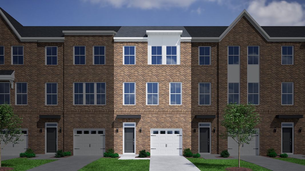 Representative exterior photo of a completed home built from the Daphne 3-Story 1-Car Garage - Vanguard Collection by Mungo Homes in Vista at Cane Bay, Summerville, SC (Image 10).