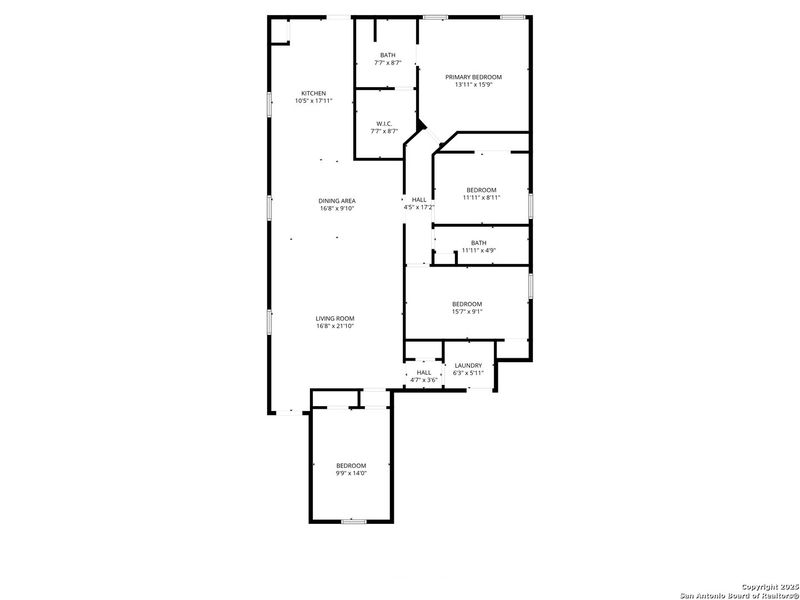2D floor plan layout of this home in Luckey Ranch, San Antonio, TX (Image 5).