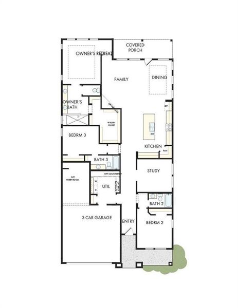 2D floor plan layout of this home in Crescent Pointe at Great Sky, Canton, GA (Image 2).