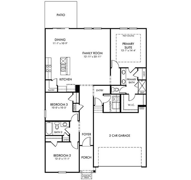 2D floor plan layout for the Buchanan by Meritage Homes in Creekside Point, Little River, SC (Image 8). 2D floor plan layout for the Buchanan by Meritage Homes in Creekside Point, Little River, SC (Image 8).
