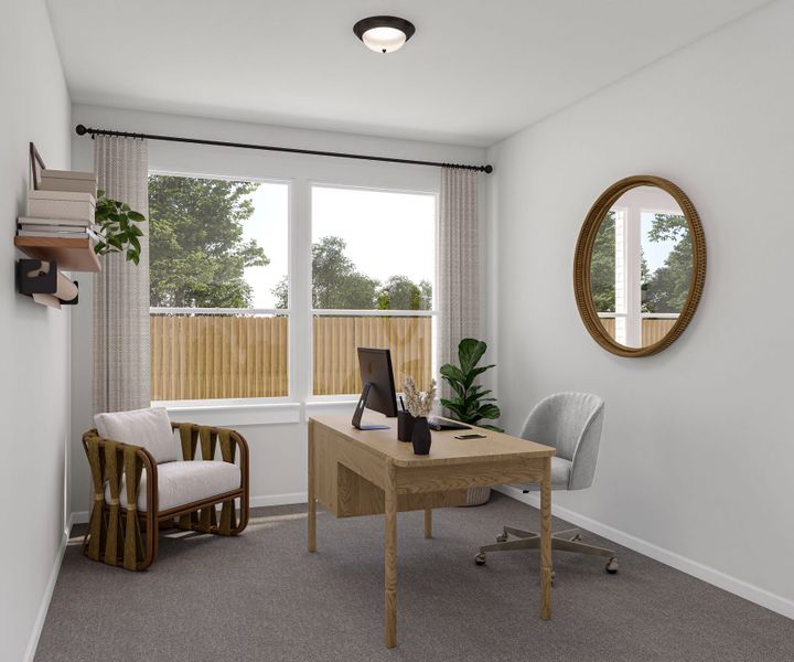 Representative furnished interior of a home built from the Enfield by Tri Pointe Homes in Lariat, Liberty Hill (Image 13).