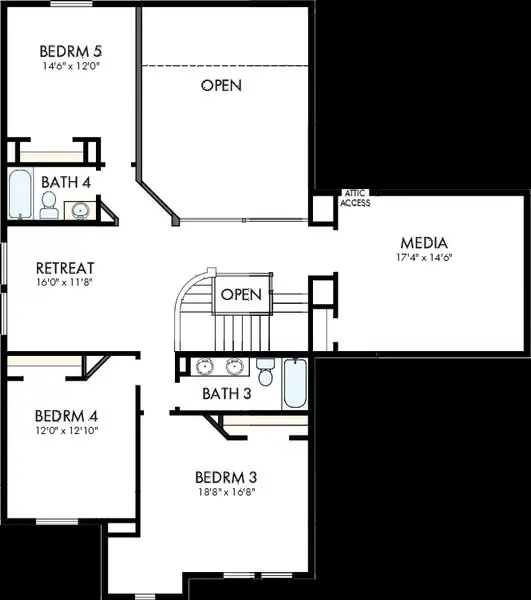 2D floor plan layout of this home in Myrtle Creek, Waxahachie, TX (Image 3). 2D floor plan layout of this home in Myrtle Creek, Waxahachie, TX (Image 3).