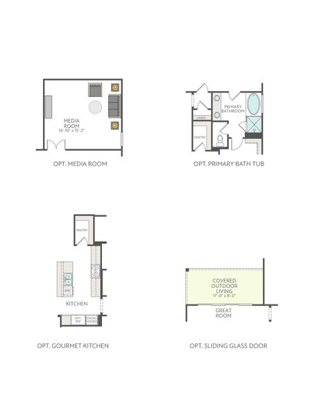 2D floor plan layout of this home in Arbor Collection at Heritage, Dripping Springs, TX (Image 4).