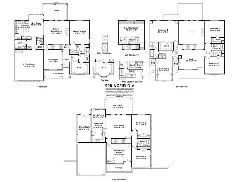 2D floor plan layout for the Springfield V by Ivey Homes in Windsor, North Augusta, SC (Image 3). 2D floor plan layout for the Springfield V by Ivey Homes in Windsor, North Augusta, SC (Image 3).