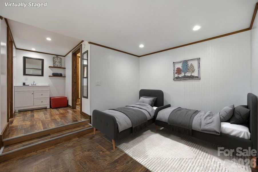 Bunk room showing placement of potential twin beds.