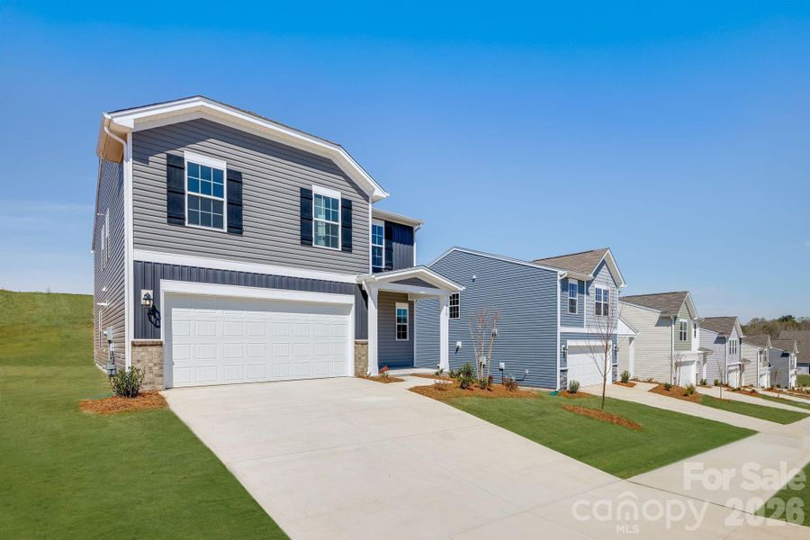 Front exterior of a new home in Cleveland Hill, Shelby, NC, highlighting curb appeal (Image 2).