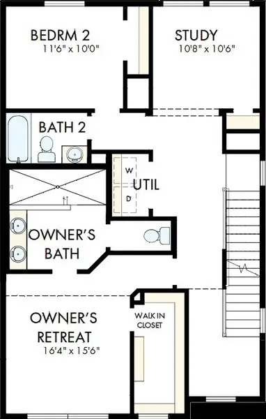 2D floor plan layout of this home in Reserve at Park Row, Houston, TX (Image 3).