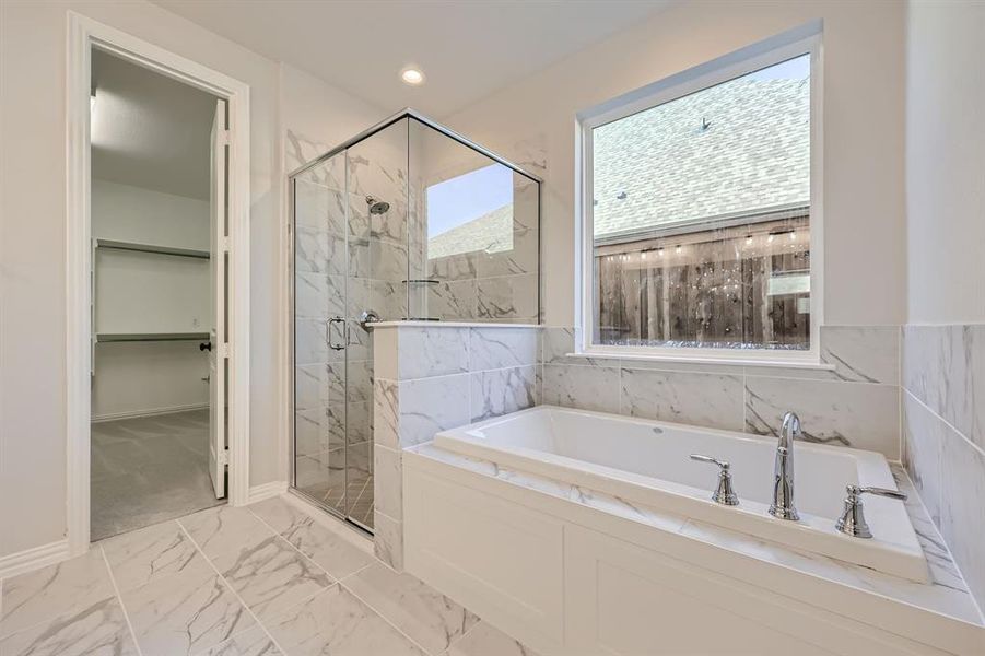 Bathroom with separate shower and tub