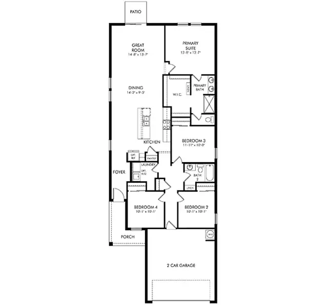 2D floor plan layout of this home in Salt Meadows - Premier Series, Parrish, FL (Image 2). 2D floor plan layout of this home in Salt Meadows - Premier Series, Parrish, FL (Image 2).