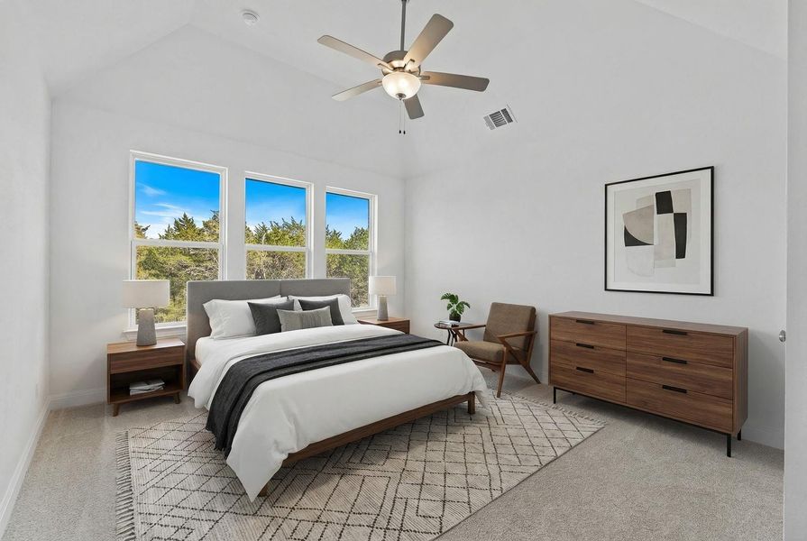 Furnished interior view inside a new home in The Colony - 50', Bastrop (Image 14).
