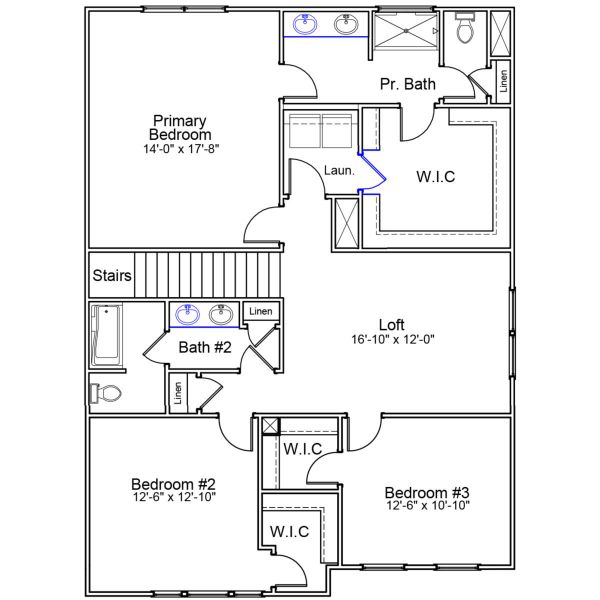 2D floor plan layout of this home in Fieldstone, Lexington, NC (Image 5).