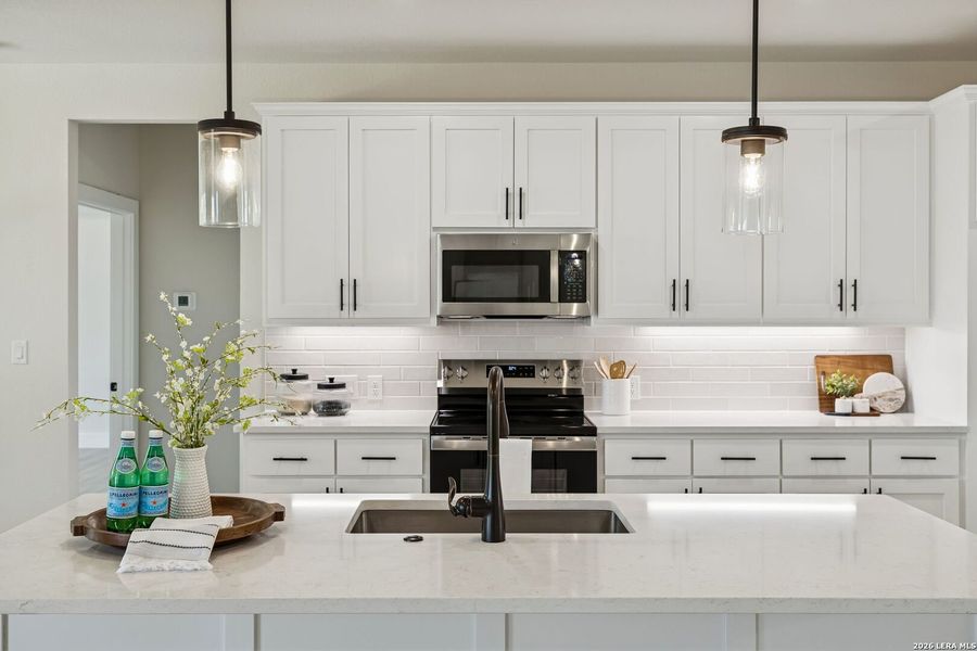 Furnished interior view inside a new home in , Fischer (Image 10).