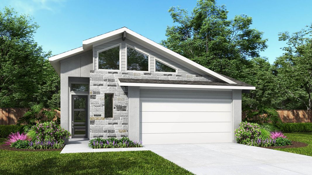 Representative exterior photo of a completed home built from the 1642O by Perry Homes in Solms Landing 45', New Braunfels, TX (Image 2). Representative exterior photo of a completed home built from the 1642O by Perry Homes in Solms Landing 45', New Braunfels, TX (Image 2).