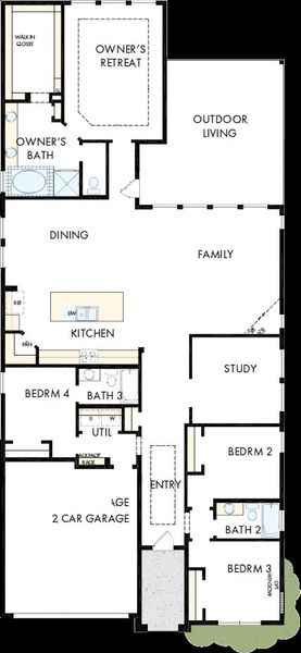 2D floor plan layout of this home in Riceland - Enclave Collection, Mont Belvieu, TX (Image 5). 2D floor plan layout of this home in Riceland - Enclave Collection, Mont Belvieu, TX (Image 5).
