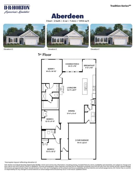2D floor plan layout of this home in Cambridge Park, Mebane, NC (Image 2).