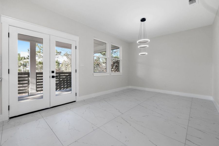 Unfurnished dining area