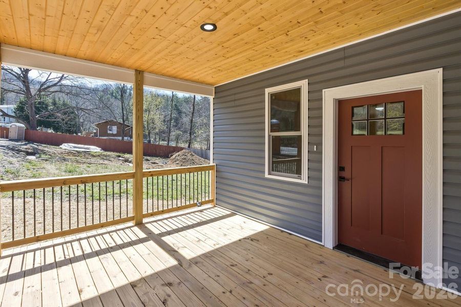 Exterior details and patio area of a home in , Asheville (Image 13).