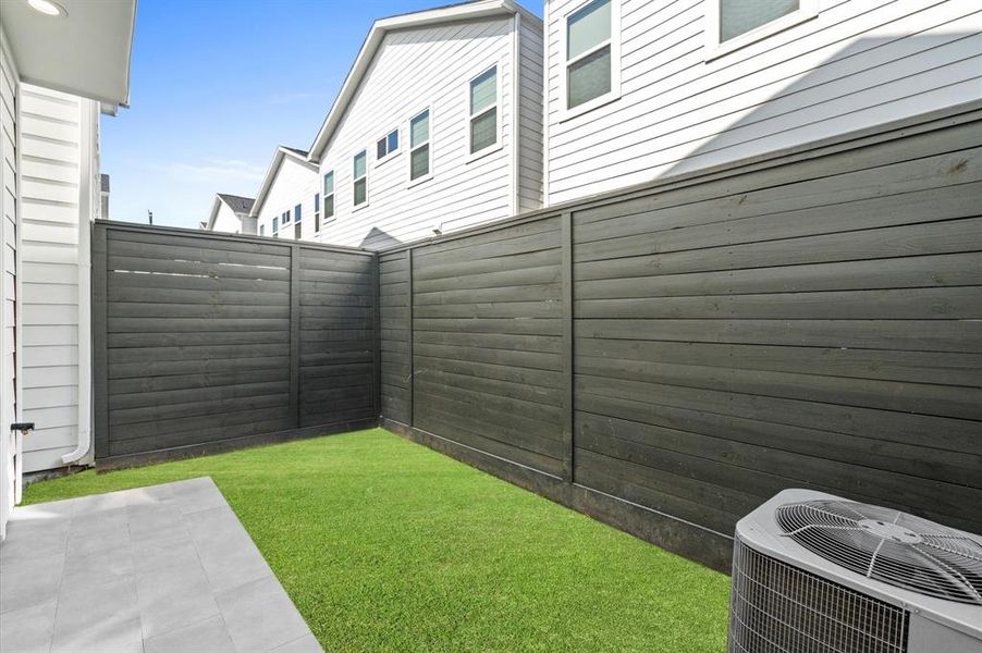 Out of the 10 homes available in the Final Phase - this is the smallest yard. Visit in person to see the bigger yards!