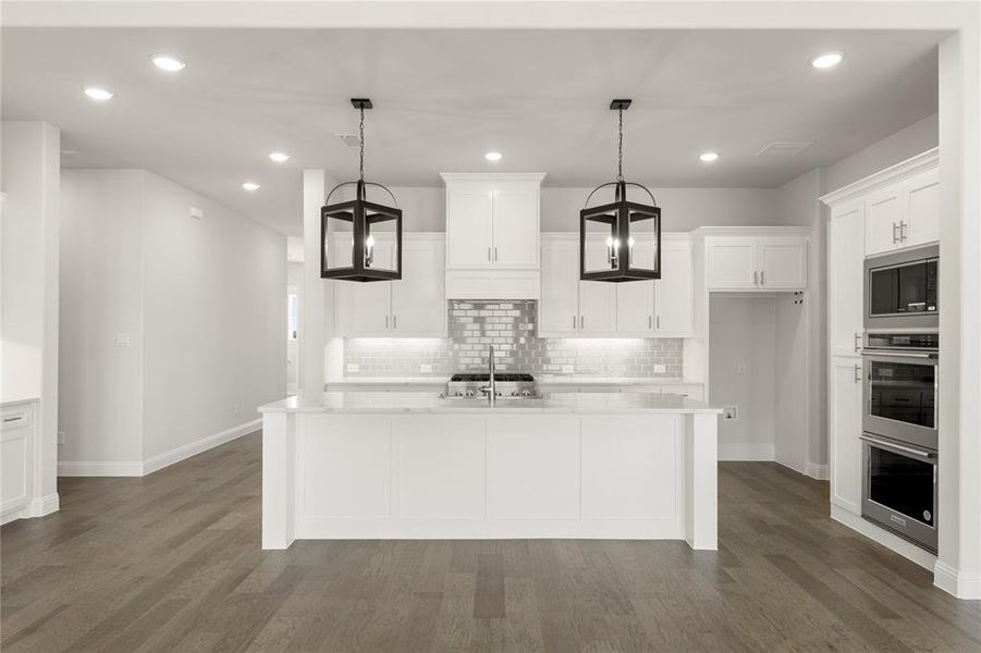 Furnished interior view inside a new home in Painted Tree Showcase, McKinney (Image 9).