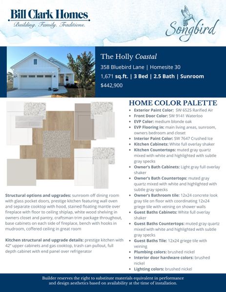 2D floor plan layout of this home in Songbird, Hampstead, NC (Image 4).