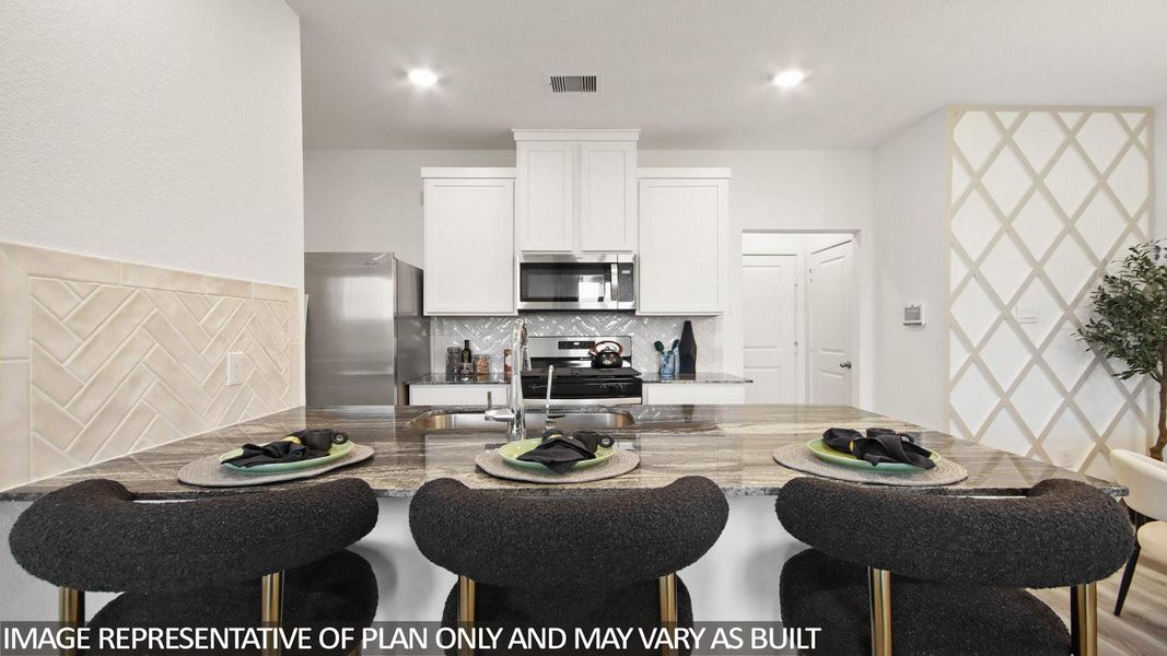 Furnished interior view inside a new home in Bridges on Lake Houston Villas, Humble (Image 6).