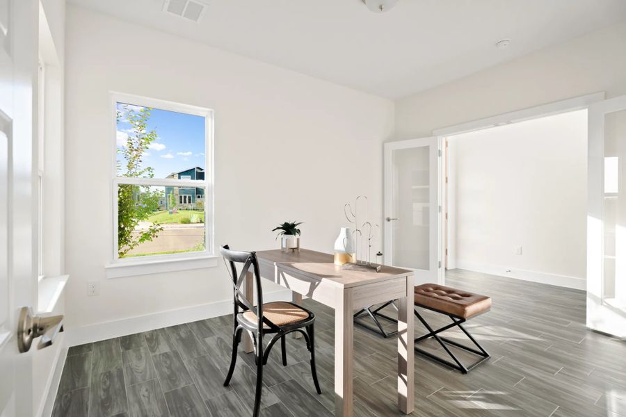 Representative furnished interior of a home built from the The Summerville 50's by AHA Dream Homes, LLC in Whisper Valley, Manor (Image 7). Representative furnished interior of a home built from the The Summerville 50's by AHA Dream Homes, LLC in Whisper Valley, Manor (Image 7).