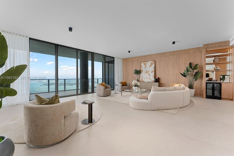 Furnished interior view inside a new home in , Miami (Image 11).