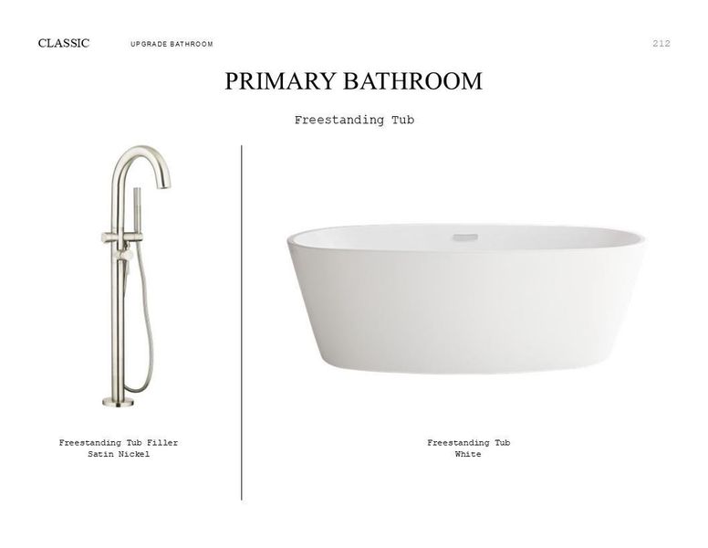 Classic Look Palette 4: Primary Bathroom Selection Sheet (*Artist rendering used for illustration purposes only.) Classic Look Palette 4: Primary Bathroom Selection Sheet (*Artist rendering used for illustration purposes only.)