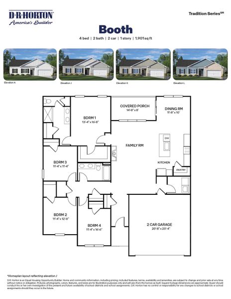 2D floor plan layout of this home in Villa Grande, Winterville, NC (Image 3).