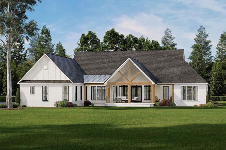 Front exterior of a new home in Oak Water Ranch, Granbury, TX, highlighting curb appeal (Image 16). Front exterior of a new home in Oak Water Ranch, Granbury, TX, highlighting curb appeal (Image 16).