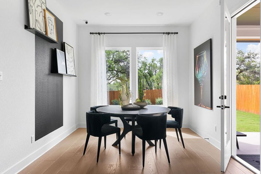 Furnished interior view inside a new home in Park Collection at Heritage, Dripping Springs (Image 12).