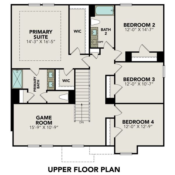 2D floor plan layout for the The Murray F by Davidson Homes LLC in Hickory Ridge, Elmendorf, TX (Image 4).